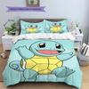 Squirtle Pattern Bedding Home Decoration Birthday Gift (1 * duvet cover + 2 * pillowcase, without core)