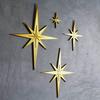 4Pcs Retro Starburst Wall Decoration 3D Printed Mini Mid-Century Starburst Wall Art Home Bedroom Living Room Bathroom Wall Decorative Sign