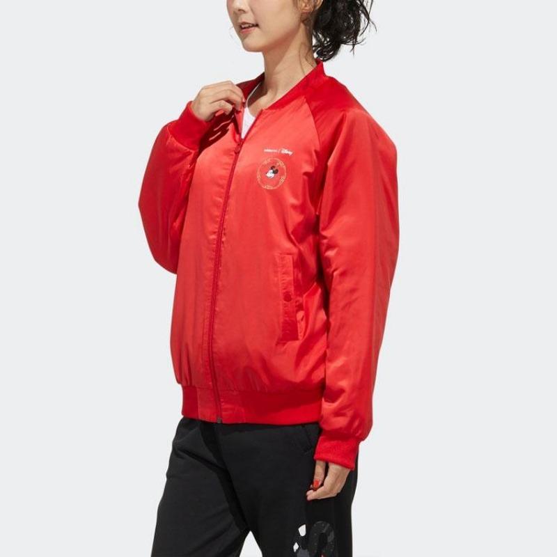 adidas Женская бомбер-куртка Neo × Disney Минни Маус Красная GE7765