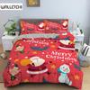 Christmas Bedding Set 3D Print Santa Claus Duvet Cover Set King Queen Single Double Size Kids Polyester Bedding Set No Bed Sheet