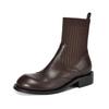 Microfiber Autumn Winter Shoes Thick Med Heels Size 43 Chelsea Boots Back Knitwear Stretch Ankle Boots