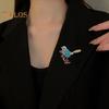 Chinese Style Brooch Pin Sparkling Rhinestones Magpies Bird Shape Lapel Pin Suit Coat Dress Jewelry Gift