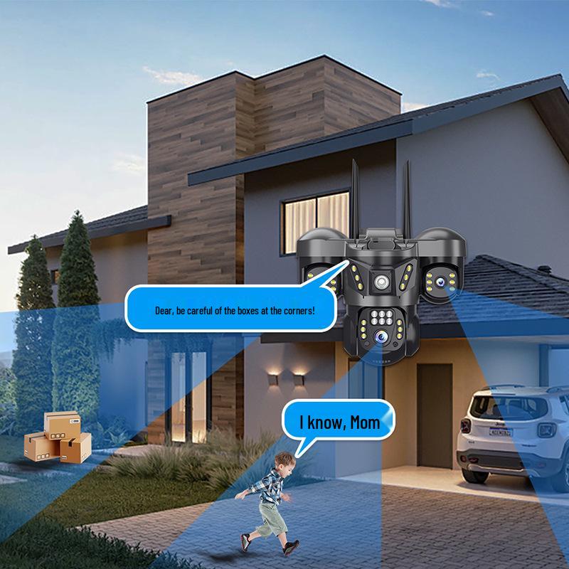 4G Беспроводная уличная камера с ночным видением и трехэкранным дисплеем для домашнего использования