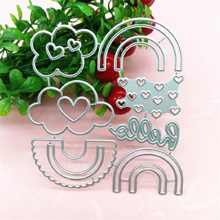 Штампы для вырезания из углеродистой стали Любовь Сердце Радуги Металлические Вырубки Трафарет