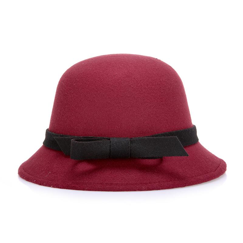 Autumn and winter new imitation woolen top hat fashion hat simple fashion milliner basin hat a piece