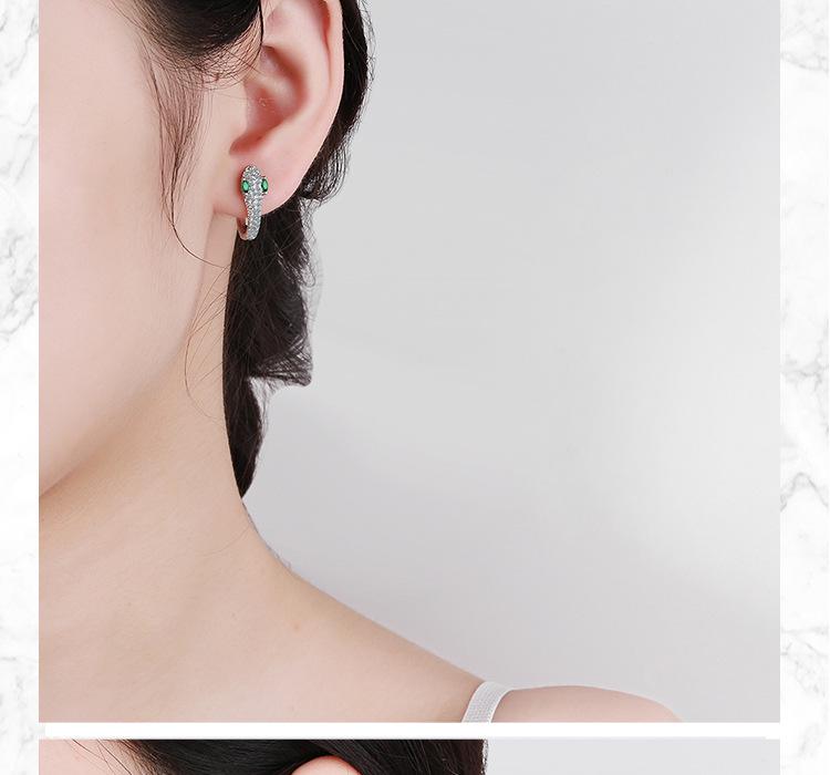 Роскошные европейско-американские серьги-каффы с бриллиантами в форме змеи