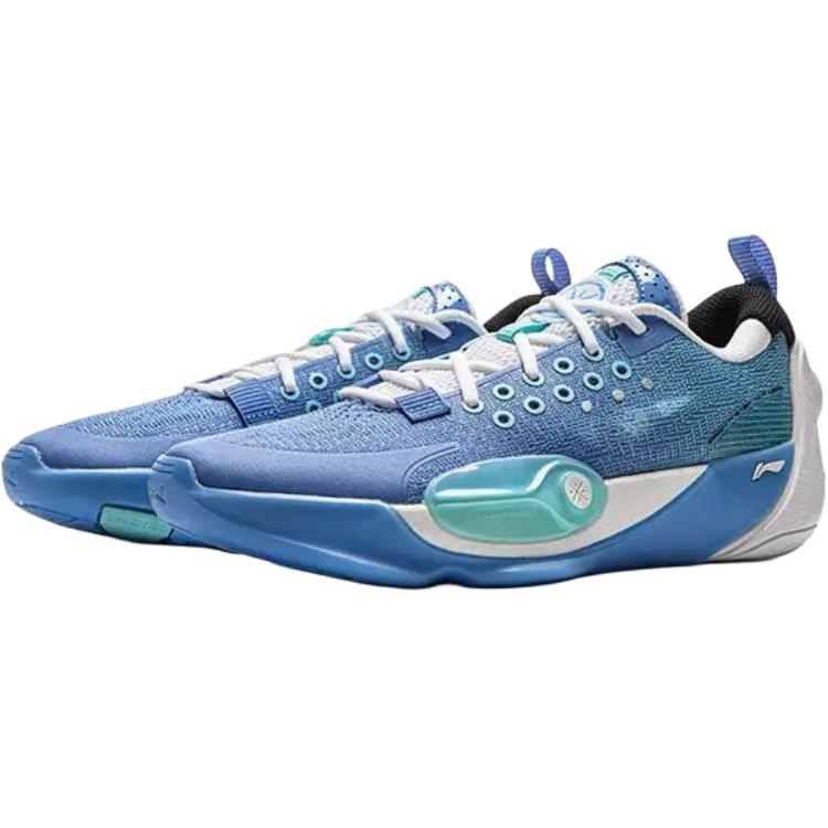 Li Ning YOUNG All City 12 V2 Нескользящие Низкие Баскетбольные Кроссовки Бирюзово-синие Подростковые YKBV048-1