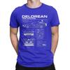 Мужские футболки Back To The Future Delorean Схематичные Хлопок Мотоцикл Повседневные С коротким рукавом Футболка Подарок