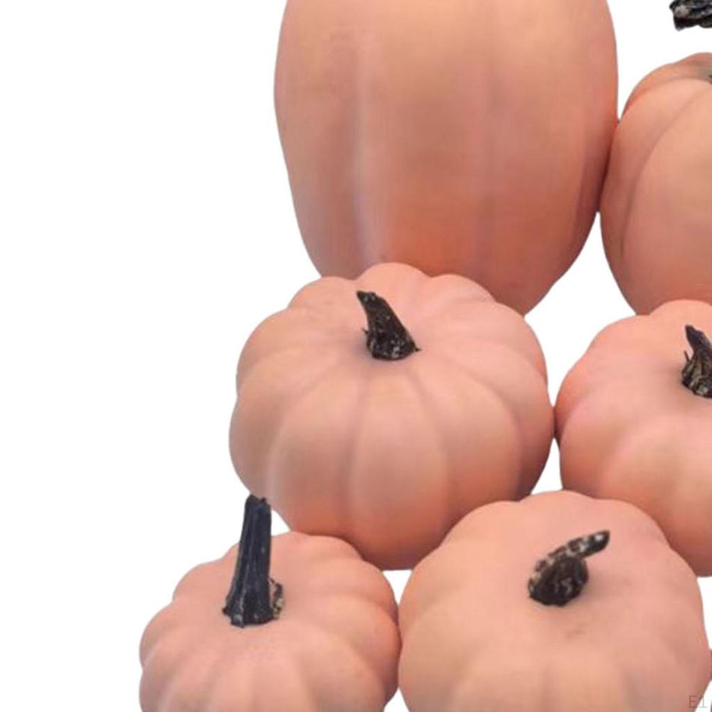 Набор из 7 искусственных тыкв, Хэллоуинский декор, Декоративное деревенское украшение, Реквизит для осенней экспозиции