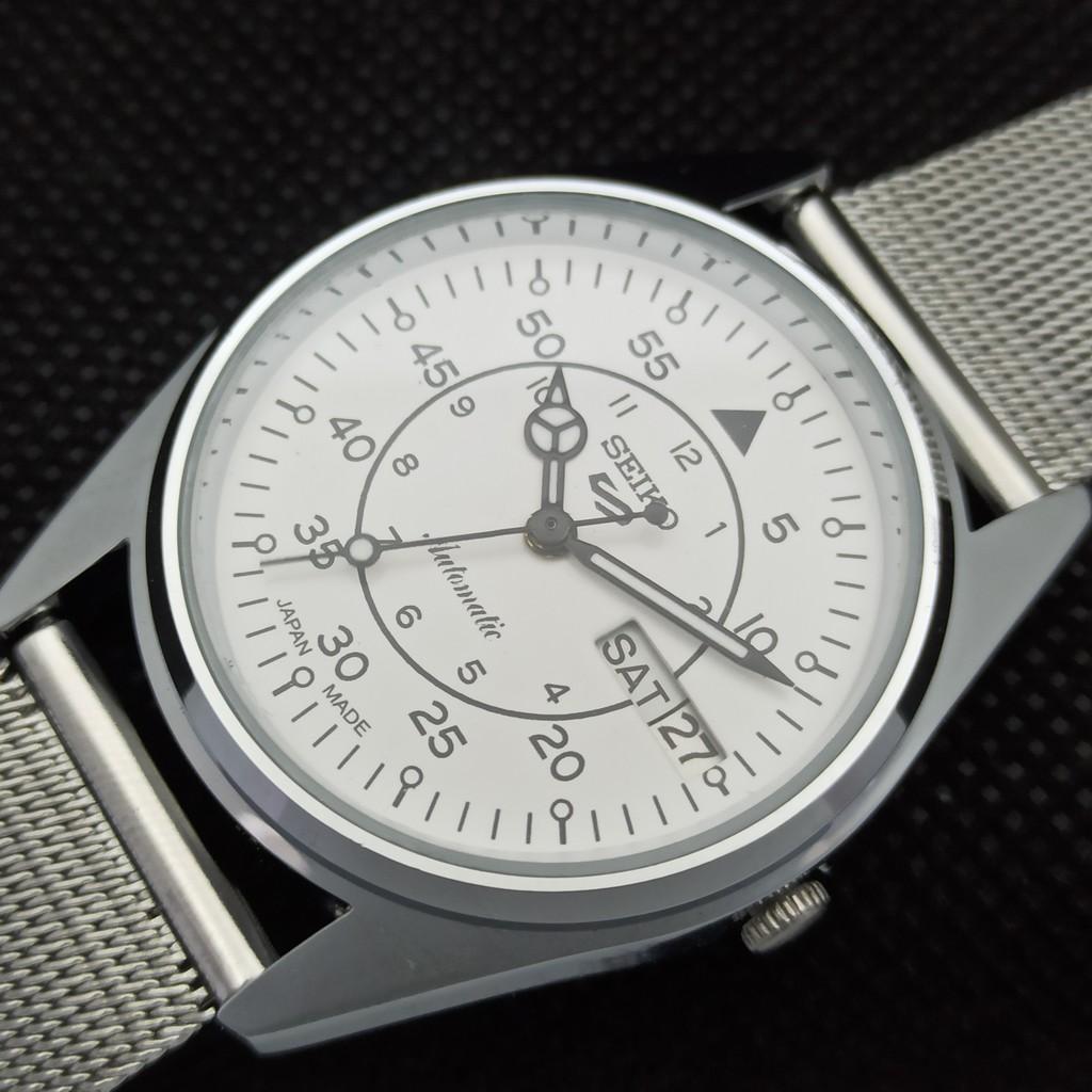 ВОССТАНОВЛЕННЫЕ ВИНТАЖНЫЕ МУЖСКИЕ ЧАСЫ SEIKO 5 AUTO 6309A ИЗ ЯПОНИИ БЕЛЫЕ 556a-a266353-10
