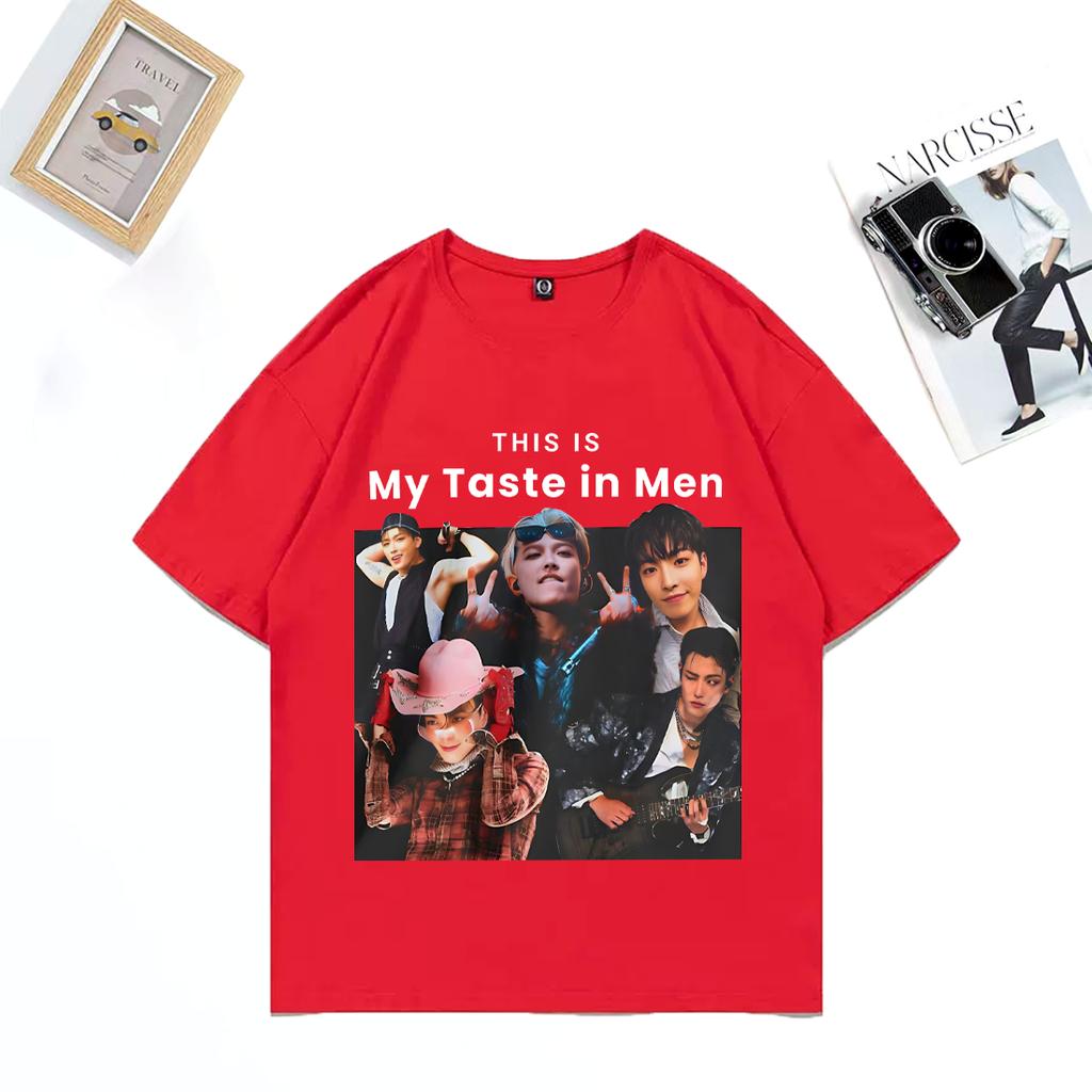 Ateez Хонджун Мой Вкус Крутая Графика Футболка Мужская Женская Модные Топы Хлопок Хип-Хоп Короткий Рукав Летняя Унисекс Футболка