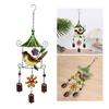 Paitned Bird Butterfly Metal Glass Wind Chimes Garden Wind Catcher for Outside Hanging Pendant Ornament Home Window Decor