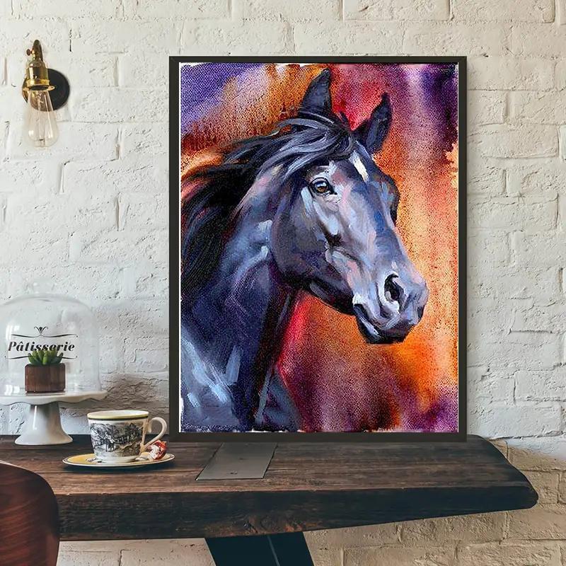 5D DIY Алмазная картина Лошадь Набор для вышивки крестом Мозаика Алмазная вышивка Роза Полный круглый квадратный дрель Домашнее украшение