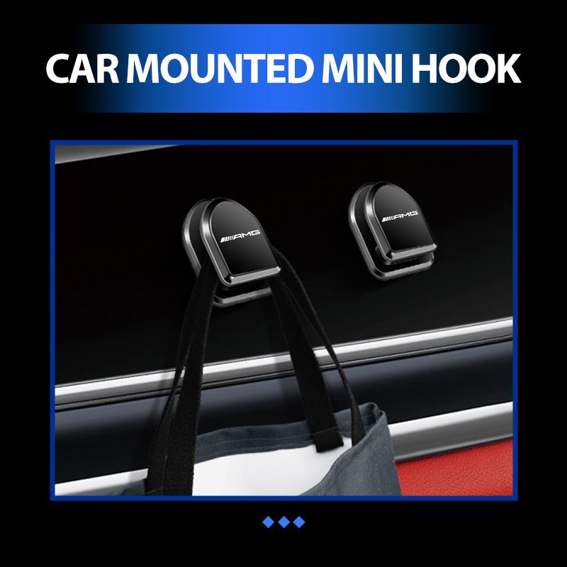 For AMG 2/4Pcs Car Mini Storage Hook Multifunctional Key Data Line Storage Rack Mercedes Benz GLC GLE GLK W190 W201 C180 C200 FF72
