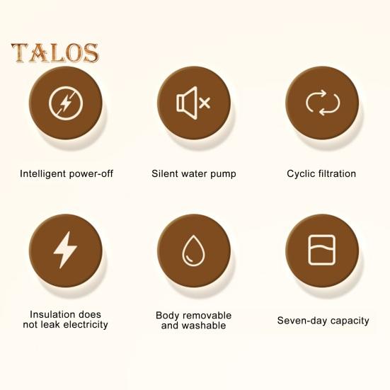 Автоматический фонтанчик для кошек с 5-уровневой системой фильтрации, бесшумный, легко чистится, диспенсер для воды для домашних животных