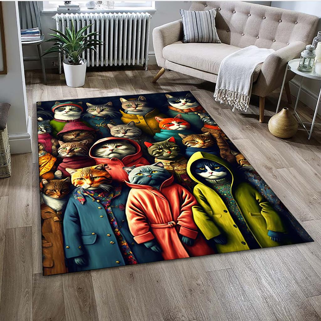 Милый мультяшный ситцевый кот, кот Гарфилд, персидский кот, ковер Ragdoll, ковер для дома, гостиной, спальни, дивана, коврик для двери, декор, детский нескользящий коврик
