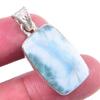 Natural Republic Larimar Gemstone 925 Solid Sterling Silver Pendant 1.25'' e1R90