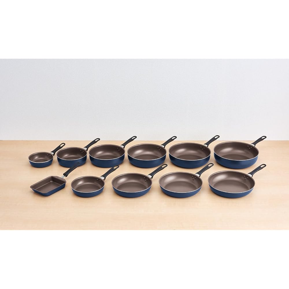 Thermos Durable Series Stir-Fry Pan, 30cm, Navy, Gas Stove Only, Non-stick, Durable Coating,