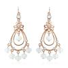 Estele Rose Gold Tone Plated With White Bead Bohem Earrings for Girls and Women