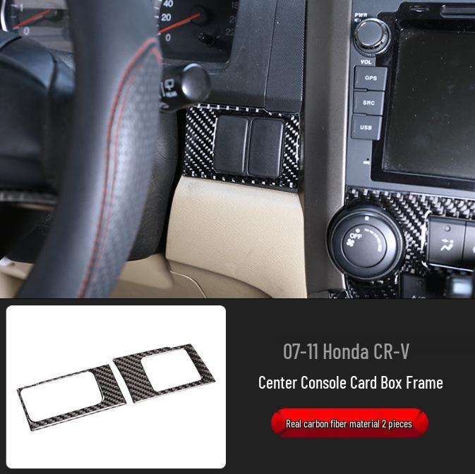 07-11 Honda CRV Carbon Fiber Interior Sticker: Steering Wheel, Center Console, Shift Panel