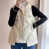 Женская осенне-зимняя утепленная новая верхняя одежда, жилет с хлопковой подкладкой, воротник-стойка, куртка без рукавов, пальто, жилет