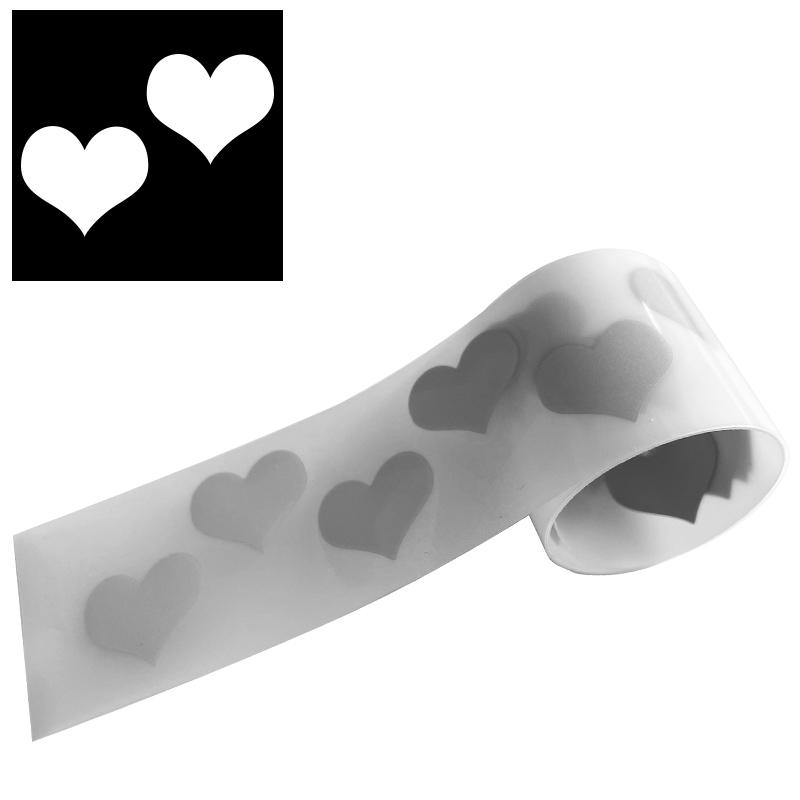 Small Heart Iron-On Transfers For Clothing Silver Vinyl Film Clothes Stickers Parches Ropa Diy T-Shirt Reflective Tape Patch
