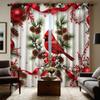 2 шт. HD Рождественские праздничные красные фрукты Красные ветки птиц на декоративных занавесках Красный галстук цифровая печать занавесок Украшение для дома