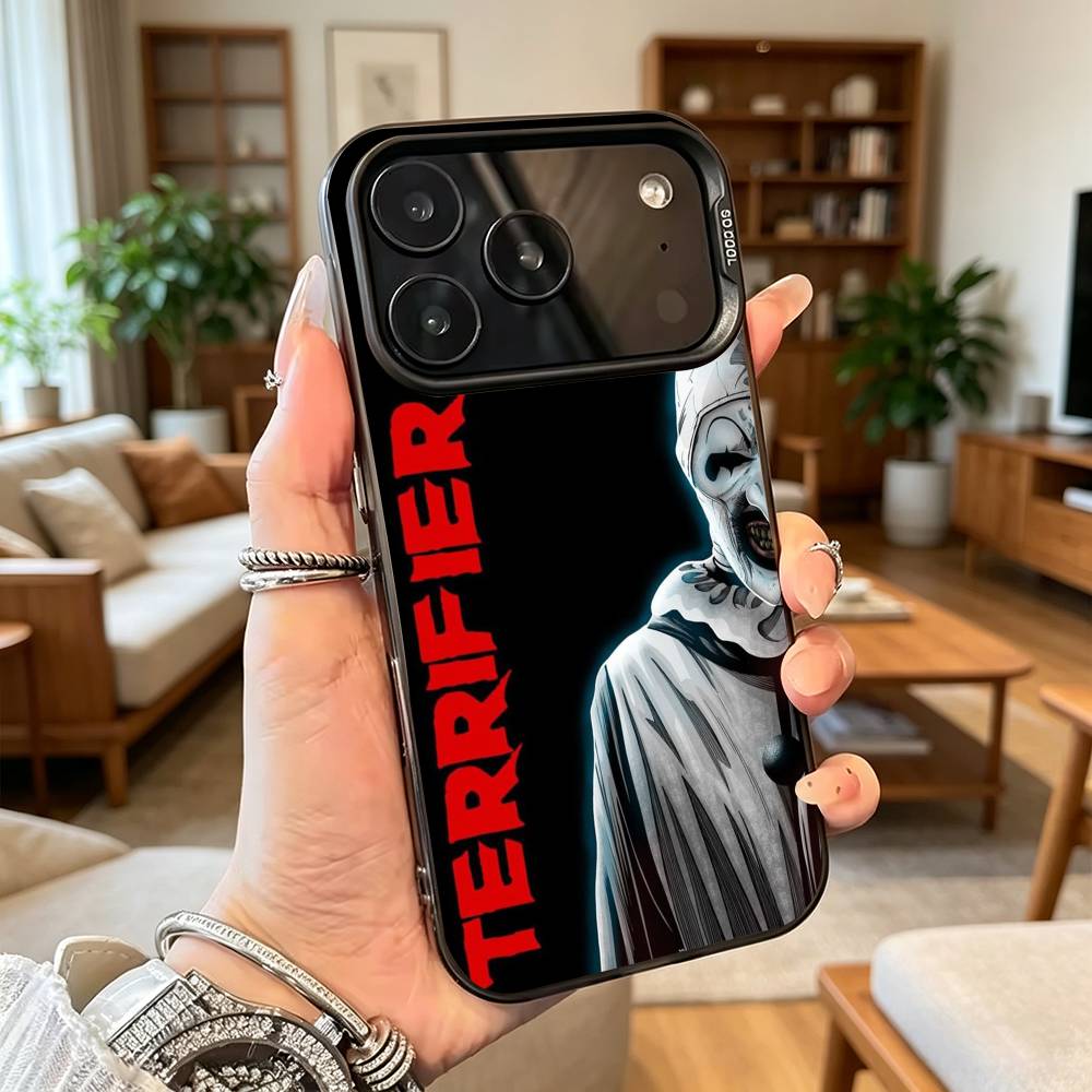 Арт C-Clown ужасы T-Terrifer Чехол для телефона Для iPhone17,16,15,14,13,12,11Plus,Pro Max,XS,Красочный Серебристый Чехол для телефона Funda Cover