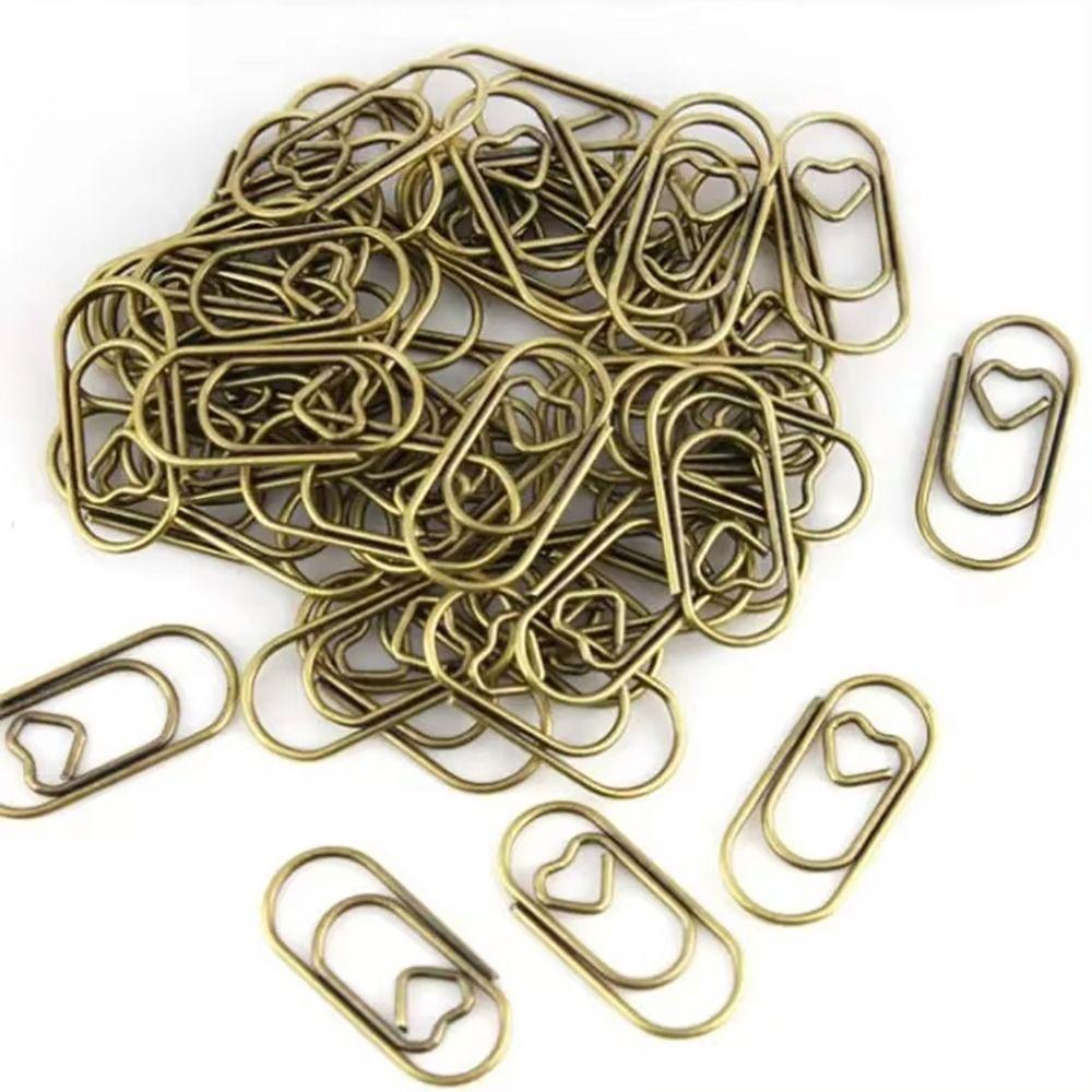 150Pcs Office School Accessories Binder Clip Heart Shape Clips Holder Durable Paper Clips