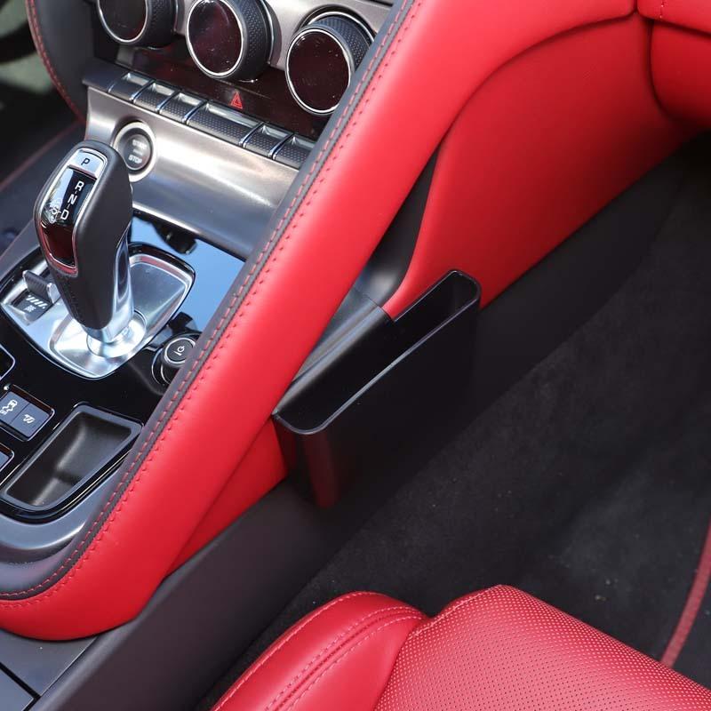 Для Jaguar F-TYPE 2013-2024 ABS Черный Боковой Контейнер для Хранения Центральной Консоли Многофункциональный Лоток для Мобильного Телефона Автомобильные Аксессуары