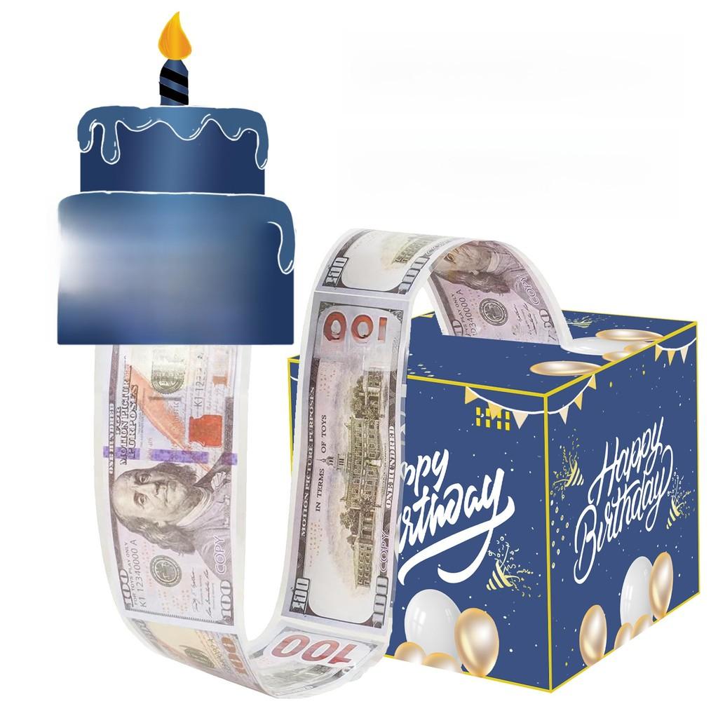Blue Number Birthday Cash Gift Box For Event Celebrations And Party Decor