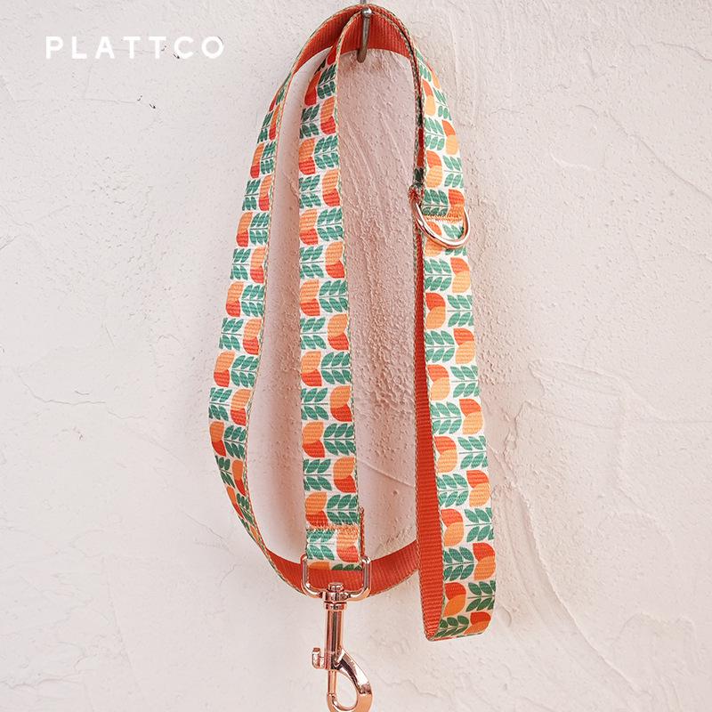 PLATTCO Оранжевый Тюльпан Нейлоновый Ошейник и Поводок для Животных - PDL348