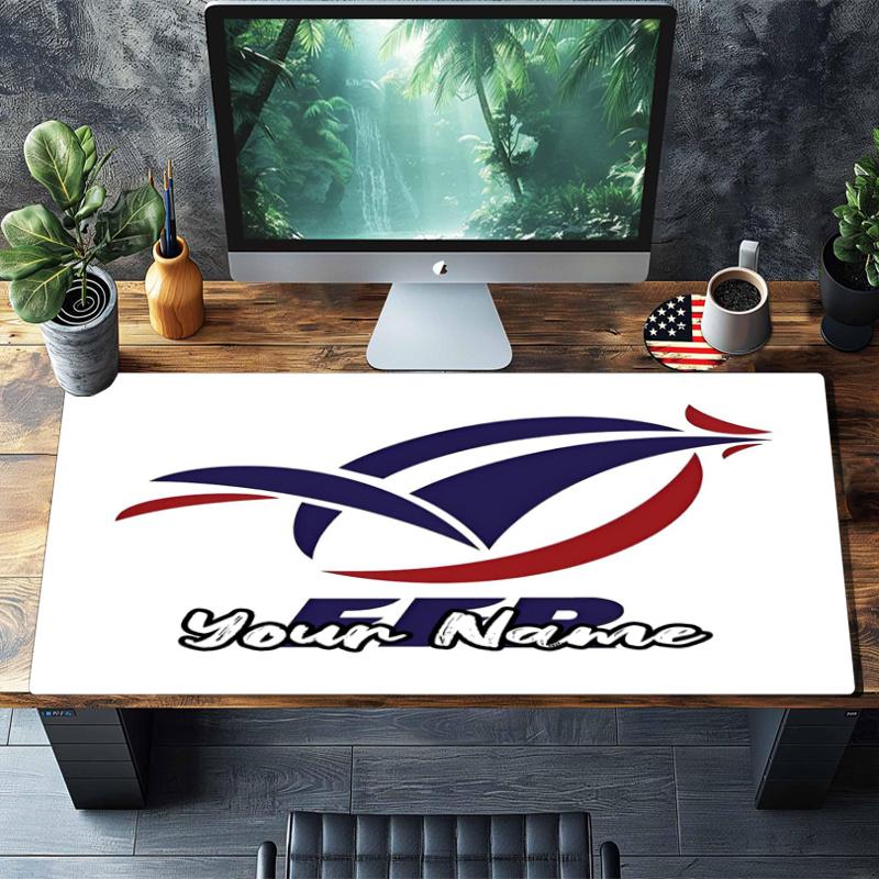 Custom Name France Rugby Theme Mouse Pad, Non Slip Rubber Base, Multifunctional Office & Home Decor, Perfect for Workspace Personalization.