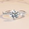 D Color 0.5ct/1ct Moissanite Ring Women's 925 Sterling Silver Plated Pt950 Ring Love Intertwined Vine Wedding Ring