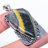 Bumblebee Jasper Gemstone 925 Sterling Silver Jewelry Pendant 2.36" e8W31