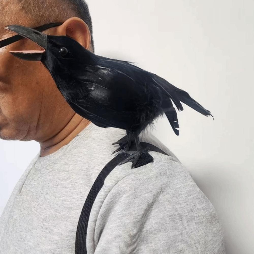 with Shoulder Strap Lifelike Crow Realistic Cosplay Costume Halloween Simulation Crow  Party