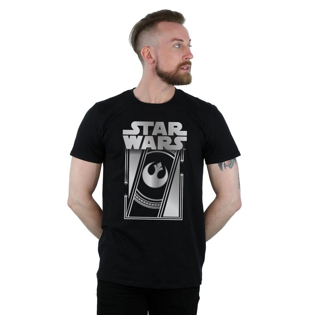 Star Wars Mens The Last Jedi Frame Metallic T-Shirt
