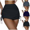 Women's Pocket Mid Waist Bikini Bottom Swim Skirt Swimsuit