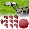 10Pcs Set High Quality PU Golf Iron Head Cover Headcover Club Protector Protective Casered