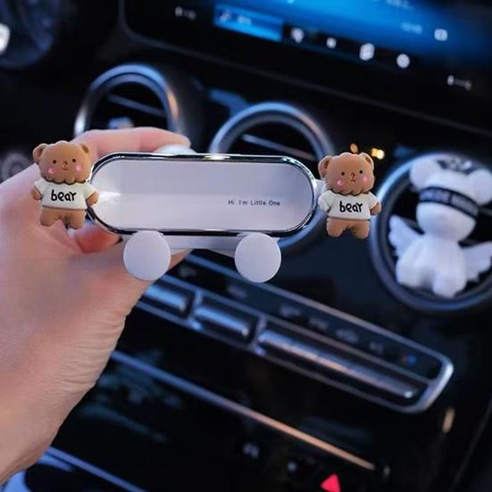 Cute Cartoon Air Vent Phone Holder 360 Degrees Rotatable Car Mount Universal Phone Mount  Easy One-Hand Operation Fun Dashboard