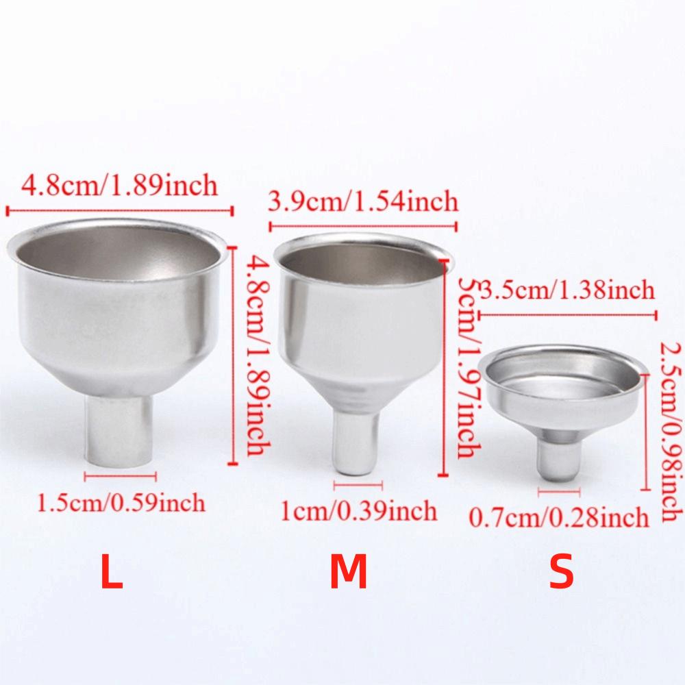 Small Mouth Stainless Steel Funnel S/M/L Mini Kitchen Liquid Dump Tool Bar Wine Funnel  Canning