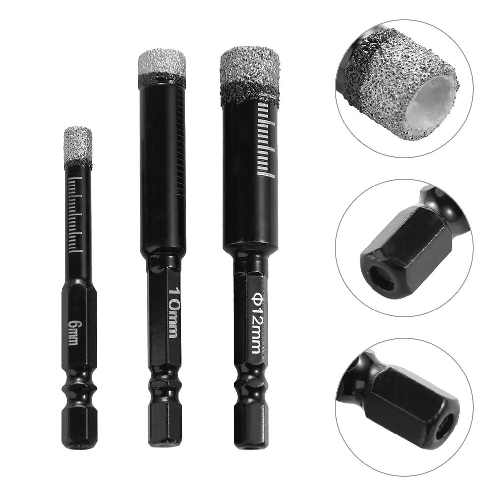 6-16mm Hexagonal Shank Tile Drill Bit Dry Granite Hole Opener Diamond Coated Marble Diamond Drill Bit Ceramic
