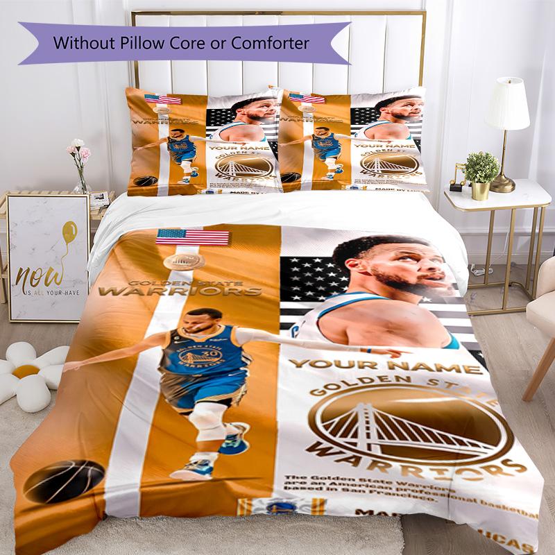 Steph Curry Action Customizable Name Duvet Cover Set Design for Bedrooms Soft Bedding Home Decor Birthday/Christmas GiftSpiritual Gift