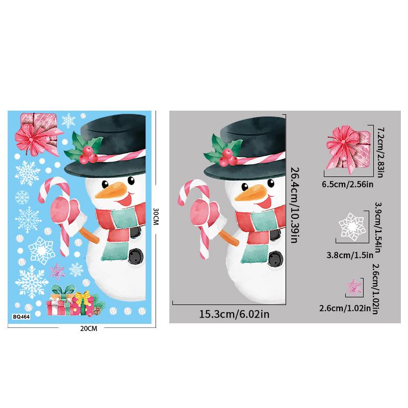 Съемная рождественская статическая ПВХ-наклейка Санта, наклейки на окна, украшающие наклейки на стену в виде снежинок, новогоднее украшение для вечеринки, украшение стекла