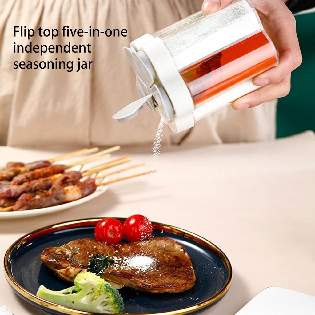 Multi-function Kitchen Household Seasoning Bottle Salt Pot Container Condiment Monosodium Glutamate Seasoning Box Kitchen Tools