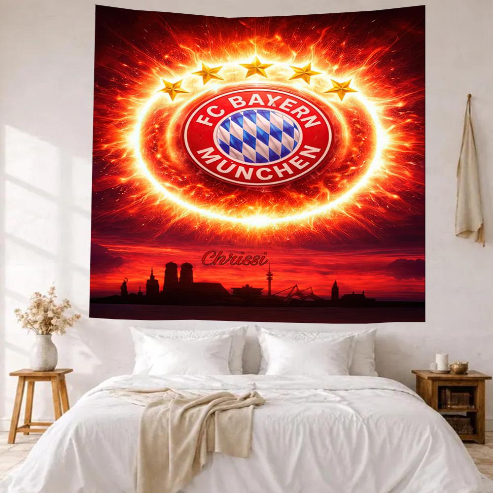 Bayern Munich Wall Decor Tapestry Art For Pet Memorial Birthdaywedding Party Backdrop Family Gift