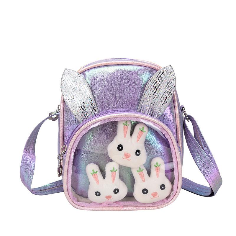 Adorable Shiny Sequin Pu Bunny Crossbody Bag For Girls Ideal For Princesses