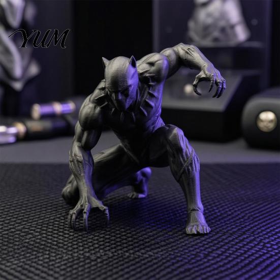 Коллекция в стиле Хардкор 3D-печатная фигурка Черной Пантеры, Статуя Воина, Современное Настольное Искусство, Боевая Поза Приседа, Матовый Декор для Игрового Стола
