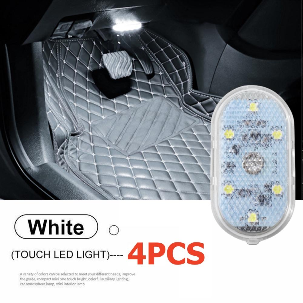 4шт беспроводной светодиодный светильник магнитный сенсорный светильник автомобильный магниты на крышу потолочный светильник ночник для чтения лампа для чтения салонное освещение автомобиля