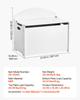 VEVOR Kids Storage Bench, Wooden Toy Box Chest with Backrest, Large Storage Cabinet with Safety Hinge, Toddlers Storage Bench for Playroom